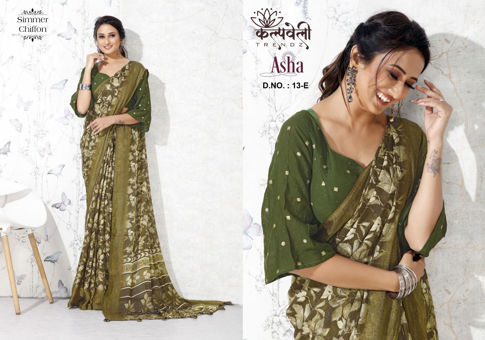 Asha 13 Printed Chiffon Daily Wear Sarees Catalog